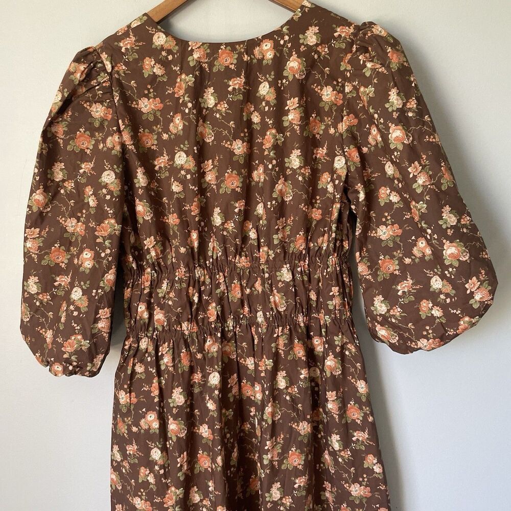 Tuckernuck Rosewood Chintz Marlena Floral Brown Boho Midi Dress Size Medium - Picture 6 of 11